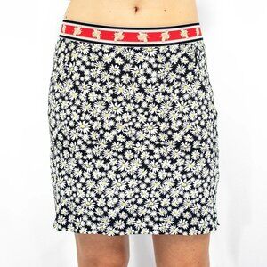 NEW Belyn Key Women’s XS Gigi Skort Golf Skirt Daisy Print Black White